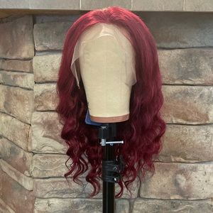 100% Human wig… Burgundy loose wave wig with a frontal in the front